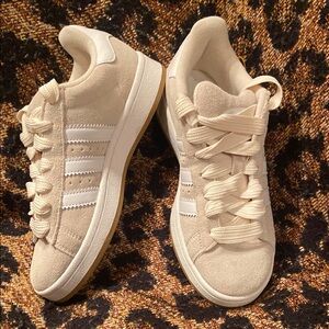 Adidas Cream and White Sneakers